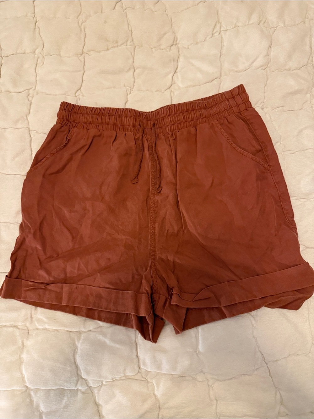Universal Thread Women's Rust Red High-Waist Drawstring Shorts
